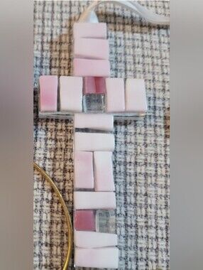 Handmade Pink Glass Mosaic Cross
